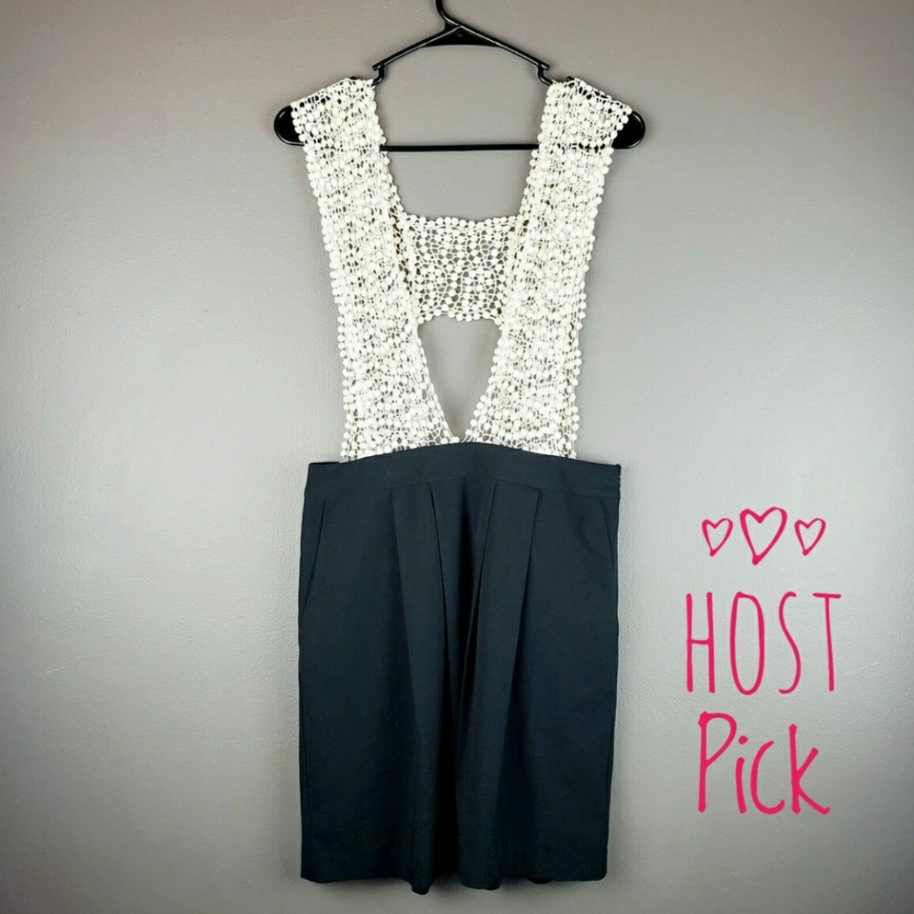 Hazel Anthro Jumper w Crochet Suspender Top Sz Med